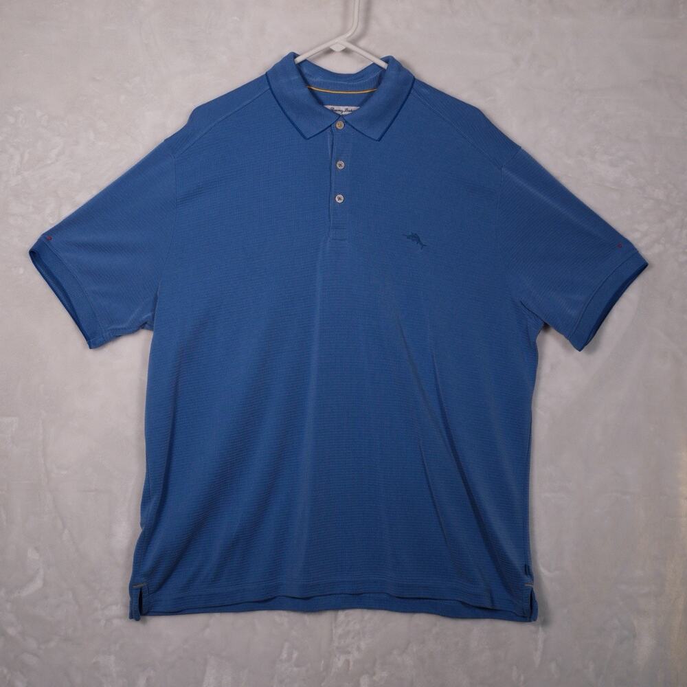 Tommy Bahama Polo Shirt Adult Extra Large Blue Marlin Island Zone Rugby Mens